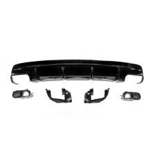 Задній дифузор Black (дизайн CLA45 з насадками) для Mercedes CLA C117 2013-2019 рр