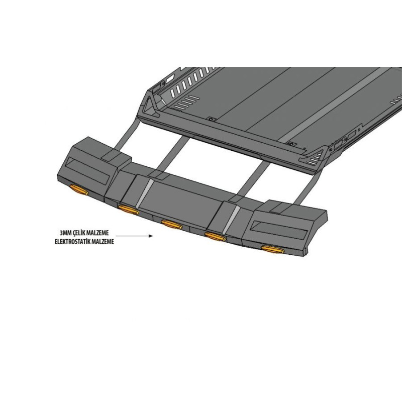 Козирок лобового скла під багажник DAKAR (LED) для Volkswagen Amarok 2010-2022 рр