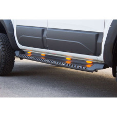 Бокові пороги Dakar V1 з LED (2 шт метал) для Volkswagen Amarok 2010-2022 рр