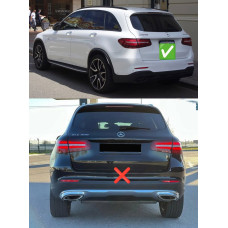 Задній дифузор з насадками (Дизайн AMG43) для мерседес GLC X253 2015-2022 рр