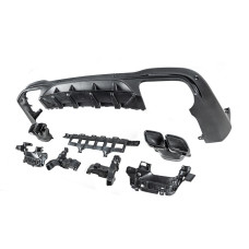 Задній дифузор з насадками Black (Дизайн AMG63) для мерседес GLC X253 2015-2022 рр