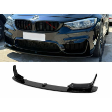 Юбка переднього бампера стиль M4 для BMW 4 series F32 F33 F36 ABS пластик, чорний глянець