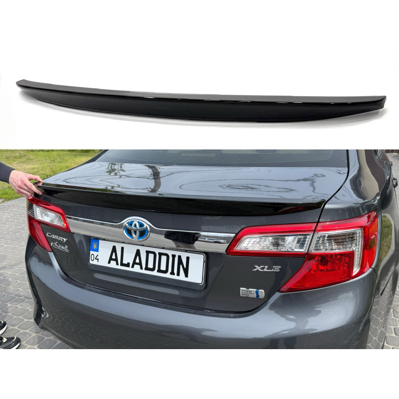 Спойлер ліп багажника Toyota Camry 50 USA 2012-2014 ABS пластик, колір чорний глянець
