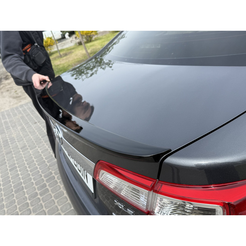 Спойлер ліп багажника Toyota Camry 50 USA 2012-2014 ABS пластик, колір чорний глянець