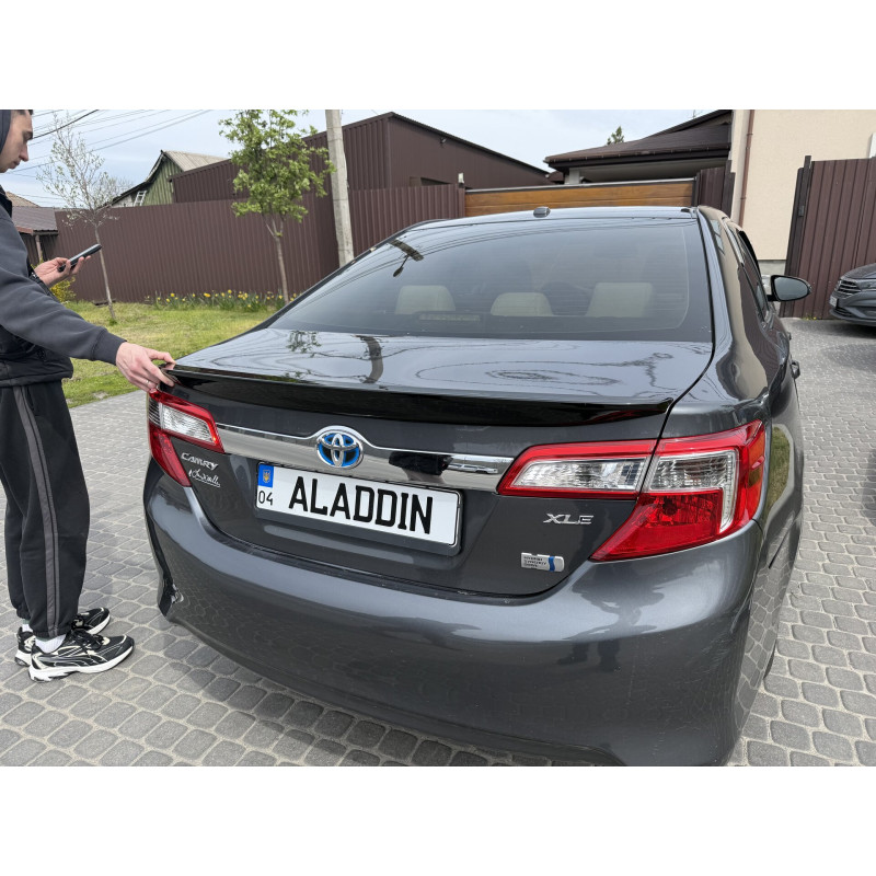 Спойлер ліп багажника Toyota Camry 50 USA 2012-2014 ABS пластик, колір чорний глянець