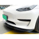Спідниця накладка переднього бампера Maxton Design для Tesla Model 3 2017-2024 ABS пластик, колір чорний глянець