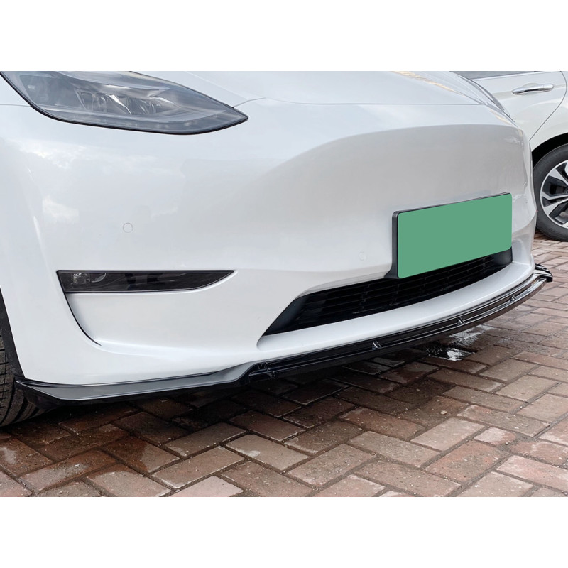 Накладка переднього бампера Maxton Design для Tesla Model Y 2020-2024 ABS пластик, колір чорний глянець