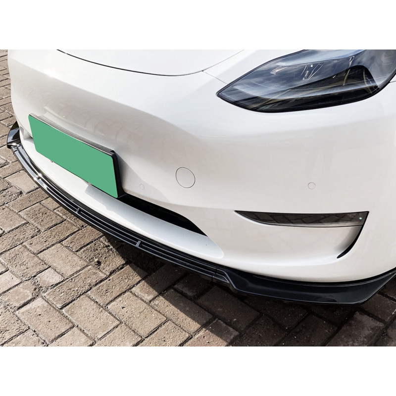 Накладка переднього бампера Maxton Design для Tesla Model Y 2020-2024 ABS пластик, колір чорний глянець