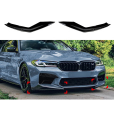 Ікла переднього бампера M5 BMW 5 series G30 G31 M5 F90 LCI 2020-2023 ABS пластик, чорний глянець 2шт.