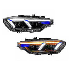 Фари FULL LED 2 лінзи для BMW 3 series F30 F31 2012-2018 2шт, ГАЛОГЕН В ЛЕД