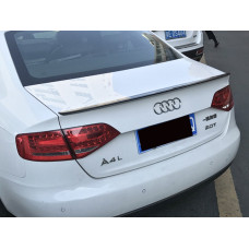 Спойлер лип на багажник Audi A4 B8 2008-2015 ABS пластик, колір чорний глянець