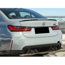 Спойлер ліп багажника M3 стиль BMW 3 series G20 2018+ АBS пластик, колір чорний глянець