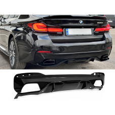 Дифузор накладка заднього бампера M Performance BMW 5 series G30 2017- чорний глянець
