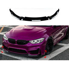 Спідниця переднього бампера BMW M4 F81 F82 F83 абс пластик, чорний глянець