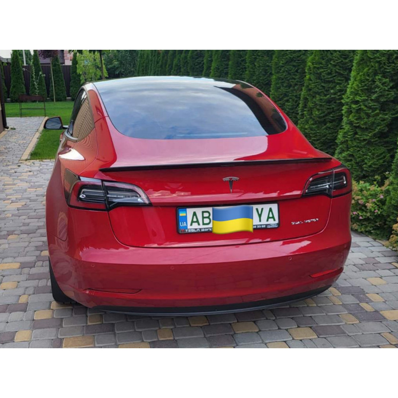 Спойлер лип багажника Tesla model 3 2017- ABS пластик, колір чорний глянець
