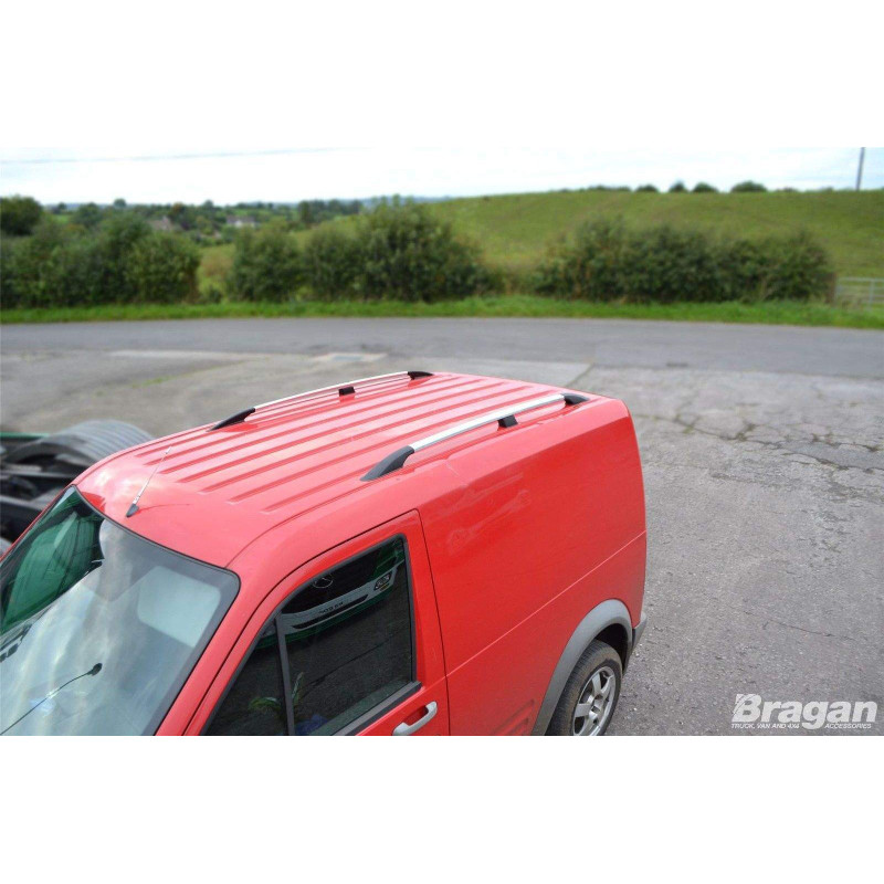 Рейлінги на дах з металевими кріпленнями Ford Connect 2004-2011 Коротка база 2007-2015 колір під хром (полірований алюміній)