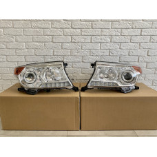 Фари рестайлінг Toyota Land Cruiser 200 2007-2015 хром 2шт.