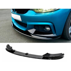 Спідниця переднього бампера M Paket для BMW 4 series F32 F33 F36 2013-2020 ABS пластик, чорний глянець