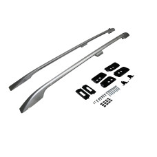 Рейлінги на дах Toyota Land Cruiser 200 2007-2022 З ОТВОРОМ НА ЗАДНІХ КРИШКАХ ПІД ПРАПОР (алюміній 2шт.) колір срібло