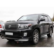 Спідниця переднього бампера Toyota Land Cruiser 200 2012-2015 у чорному кольорі