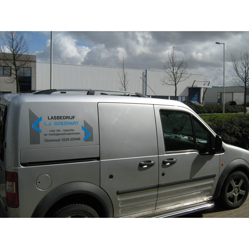 Рейлінги на дах із пластиковими кріпленнями Ford Transit Connect / Tourneo 2004-2014 КОРОТКА БАЗА, під хром (полірований алюміній)