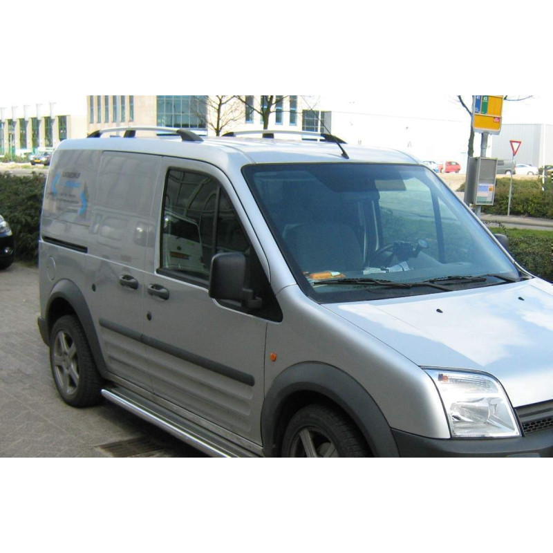 Рейлінги на дах із пластиковими кріпленнями Ford Transit Connect / Tourneo 2004-2014 КОРОТКА БАЗА, під хром (полірований алюміній)