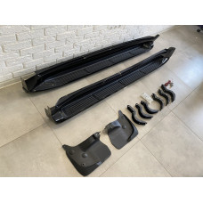 Пороги ОЕМ Toyota Land Cruiser 200 2007-2021 / Lexus LX 570 2007-2015 з підсвічуванням в стилі Lexus (колір чорний)