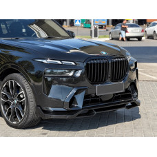 Накладка переднього бампера BMW X7 G07 2023+, чорний глянець