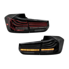 Задні LED ліхтарі стиль CSL для BMW 3 series F30 2012-2018 димчасті, комплект 4шт.