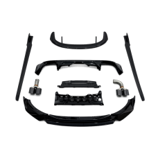 Комплект обвісу M-Performance (юбка, дифузор, леза, спойлер, труби) для BMW X3 G01 2018-2021, колір чорний глянець