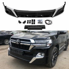 Обвіс спідниця переднього бампера Executive Lounge 2021+ для Toyota Land Cruiser 200 2016-2022, колір чорний