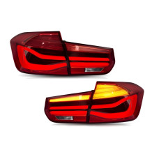 Задні LED ліхтарі рестайлінг BMW 3 series F30 2012-2018 червоні, комплект 4шт.