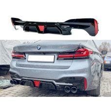 Дифузор накладка заднього бампера зі стопом Competition style BMW 5 series G30 2017-2023