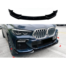 Спідниця переднього бампера M-Perfomance для BMW X6 G06 2019-2022 ABS пластик, чорний глянець