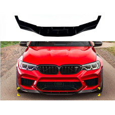 Спідниця накладка переднього бампера M5 BMW 5 series G30 G31 M5 F90 2016-2020 ABS пластик, чорний глянець