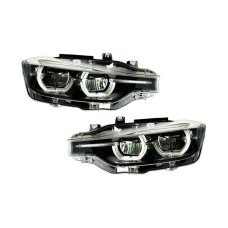 Фари FULL LED BLACK LCI для BMW 3 series F30 F31 2015-2018 2шт. комплектні з блоками, ЛЕД В ЛЕД