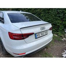 Спойлер лип на багажник Audi A4 B9 2015-ABS пластик, колір чорний глянець