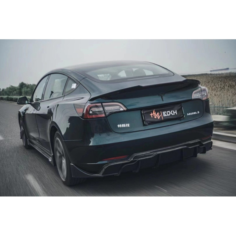 Спойлер лип багажника Tesla model 3 2017- ABS пластик, колір чорний глянець