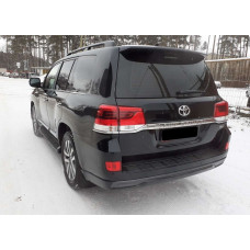Обвіс спідниця заднього бампера Executive Toyota Land Cruiser 200 стиль 2016 колір чорний з сірим