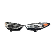 Передні LED фари Ford Fusion USA 2017-2021 (жовтий габарит)