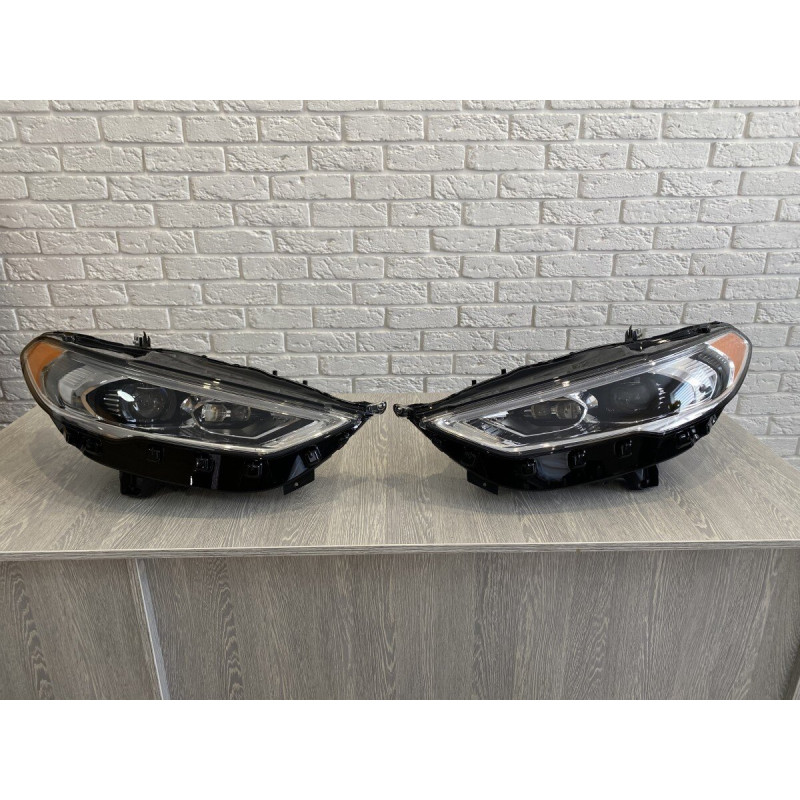 Передні LED фари Ford Fusion USA 2017-2021 (жовтий габарит)