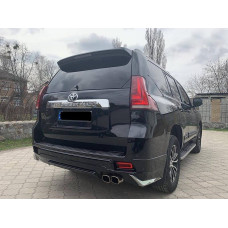 Спідниця заднього бампера Modellista Toyota Land Cruiser Prado 150 2017+ під 1 трубу колір чорний