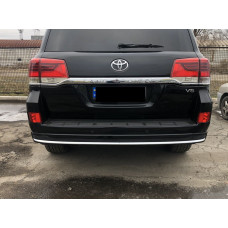 Обвіс спідниця заднього бампера Executive Lounge Toyota Land Cruiser 200 стиль 2019 / 2021 з хромом, колір чорний