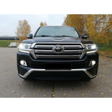 Обвіс спідниця переднього бампера Executive Toyota Land Cruiser 200 2016 колір чорний