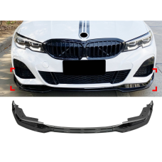 Накладка переднього бампера M-Performance BMW 3 series G20 G21 2018-2022 ABS пластик, колір чорний глянець