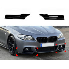 Ікла переднього бампера M performance BMW 5 series F10 F11 2010-2016 ABS пластик, колір чорний глянець