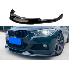Спідниця переднього бампера MAD LIP F30 F31 2012-2018 до бампера м пакет, колір чорний глянець