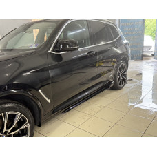 Леза під пороги Paradigma BMW X3 G01 X3M F97 / X4 G02 F98 2018-2024 2шт. ABS пластик, колір чорний глянець