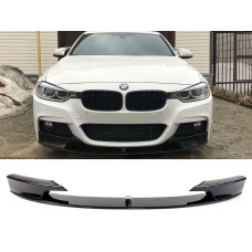 Губа ( переднього бампера ) Чорний глянець ( M-Performance ) V2 на BMW 3 Series F30 / F31 2011-2018 року
