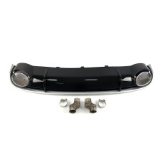 Дифузор ( заднього бампера ) Black Silver / Chrome Pipe ( в стилі RS4 ) на Audi A4 B8 2007-2011 року